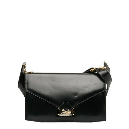 Celine Carriage Hardware One-Shoulder Bag Black Leather