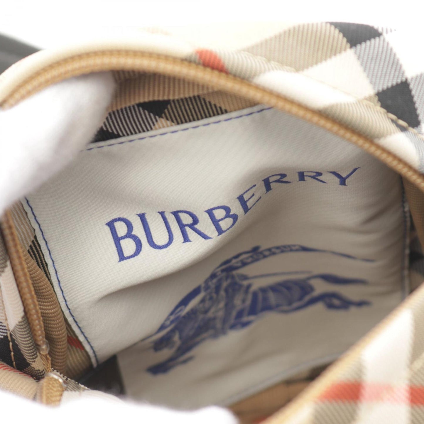 Burberry Check Phone Pouch Shoulder Bag Canvas