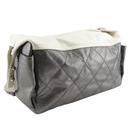 Chanel Paris Biarritz Shoulder Bag Matelasse A34206 Coated Canvas Silver