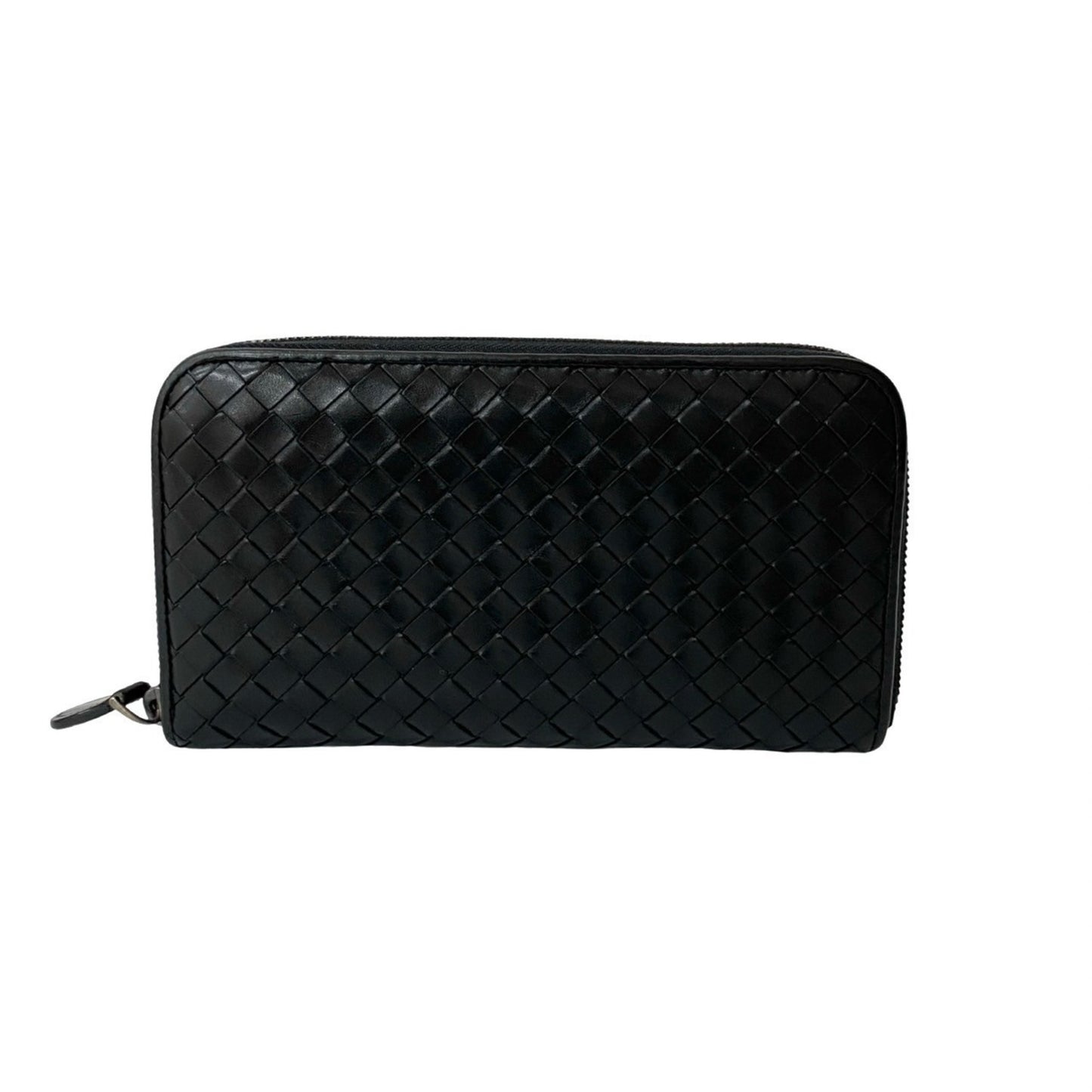 Bottega Veneta Intrecciato Round Zip Leather Long Wallet With Bill Compartment