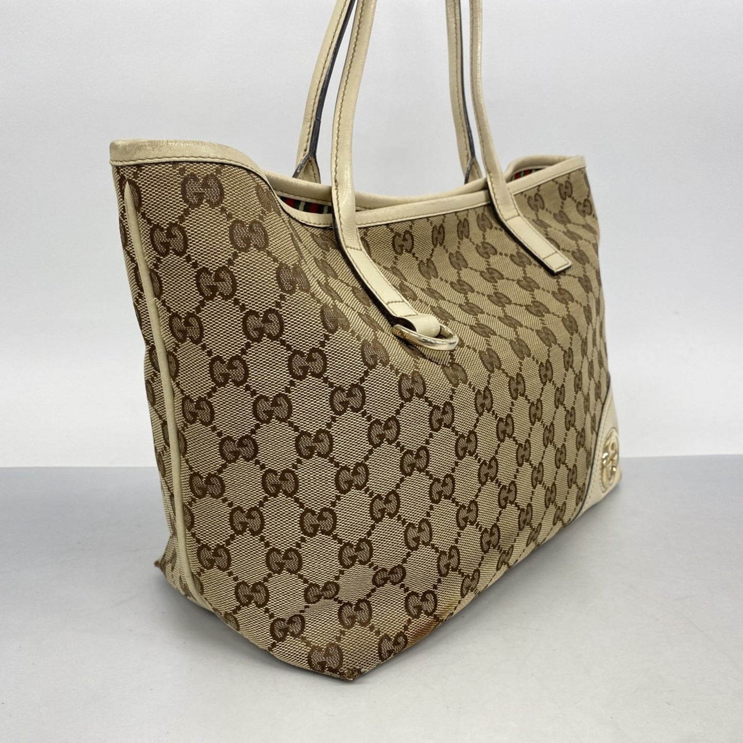 Gucci Gg Canvas Interlocking G Tote Bag 169946 Brown
