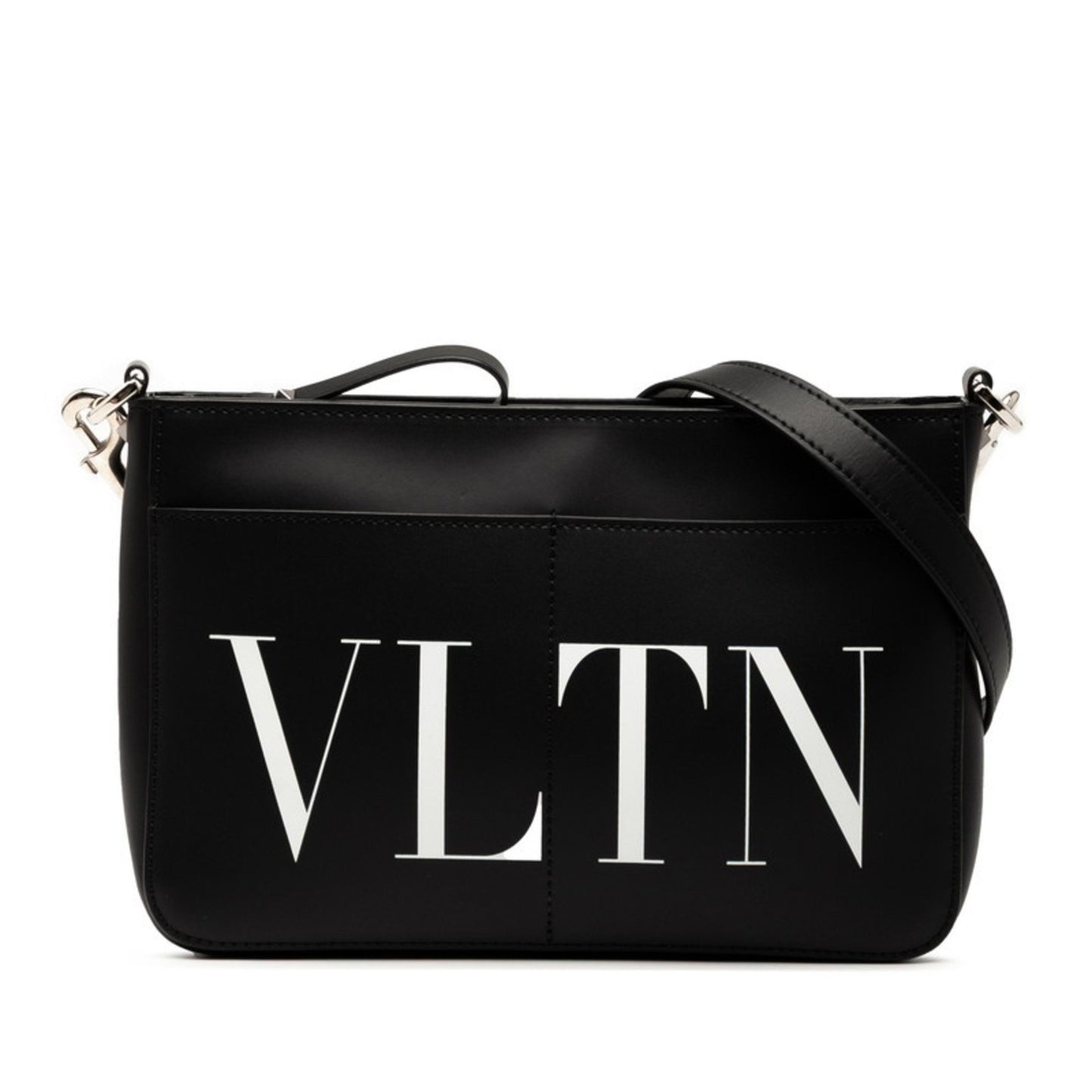 Valentino Vltn Logo Shoulder Bag In Black