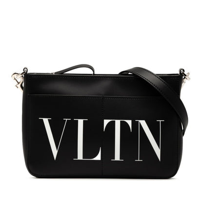 Valentino Vltn Logo Shoulder Bag In Black