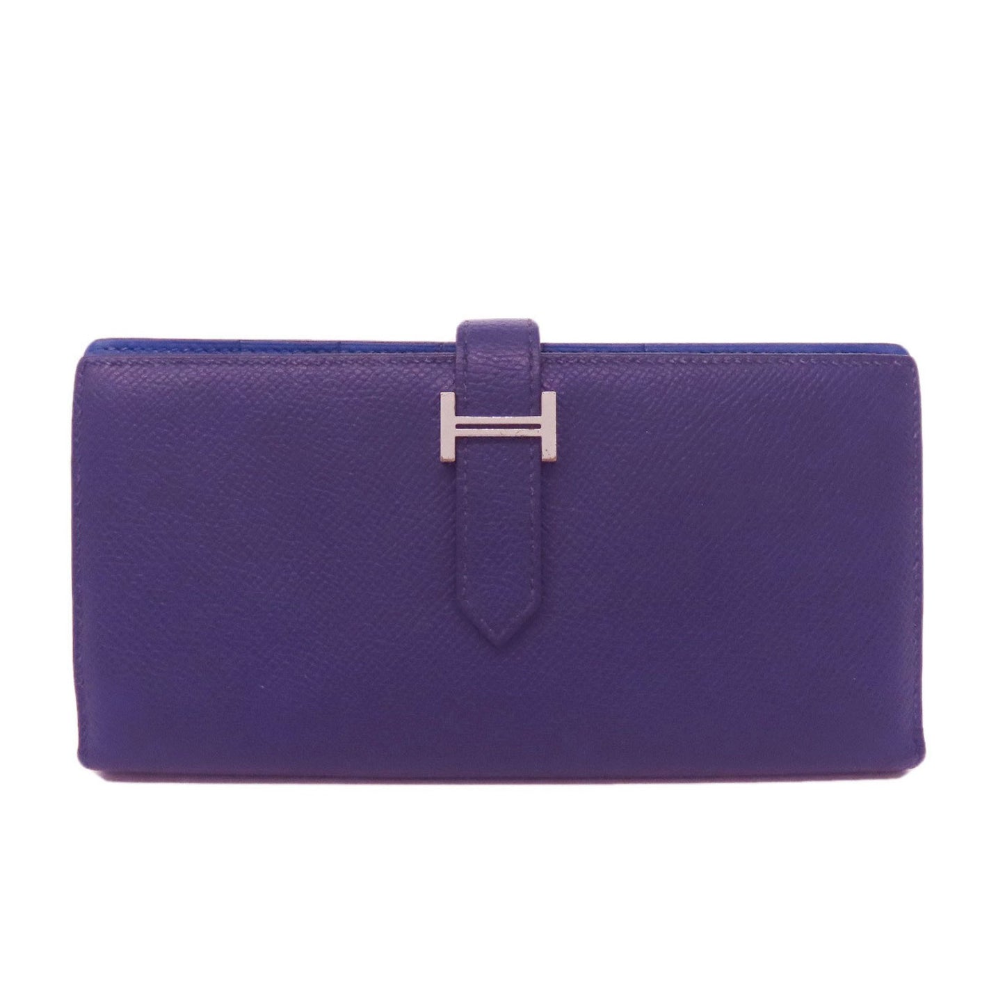 Hermes Herms Bearn Soufflet Silver Hardware Long Wallet Epson