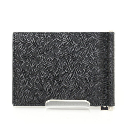 Saint Laurent Paris Bill Clip Wallet In Grained Leather