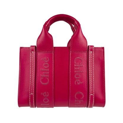 Chlo Chloe Shoulder Bag Handbag Woody Mini Leather Pink