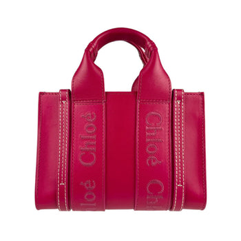 Chlo Chloe Shoulder Bag Handbag Woody Mini Leather Pink