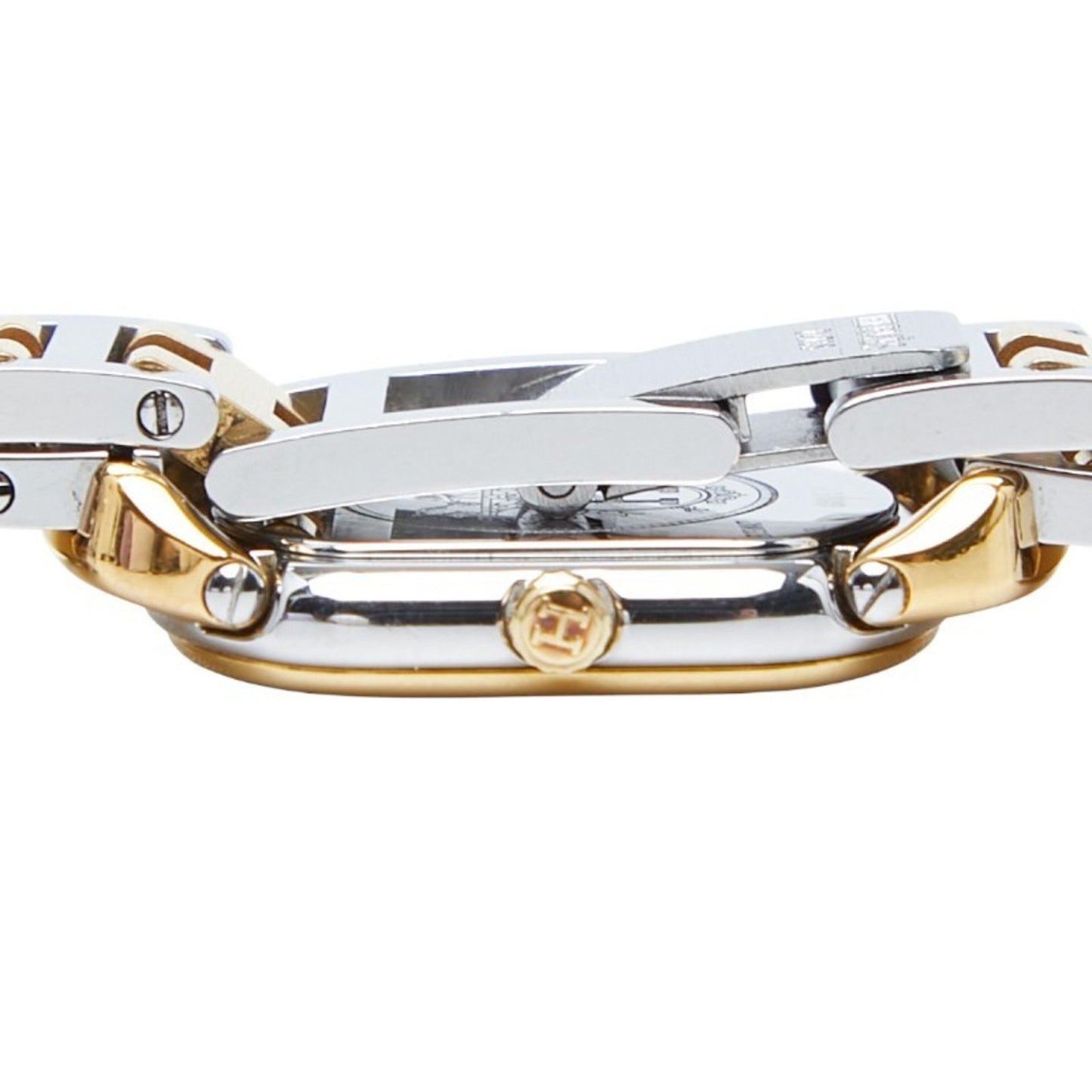 Herms Rallye Watch Ra1.240 Quartz Beige Dial Stainless Steel Plated