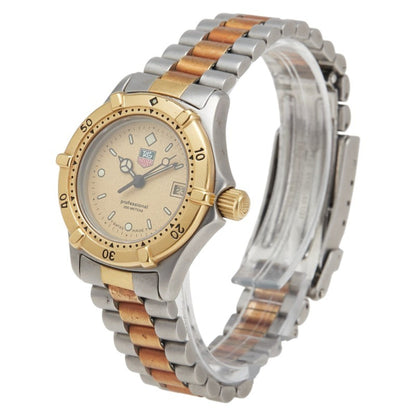 Tag Heuer Professional Watch 964.008-2 Quartz Gold Dial Stainless Steel Plated