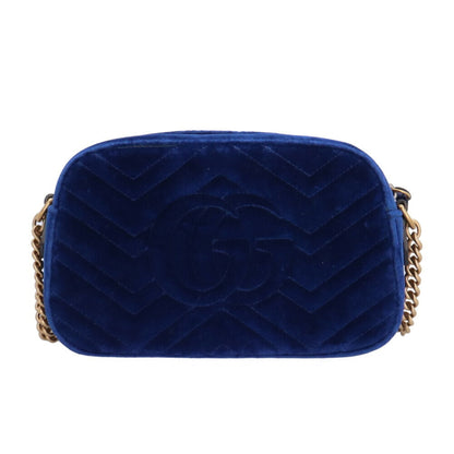 Gucci Marmont Shoulder Bag Velor 447632 Blue