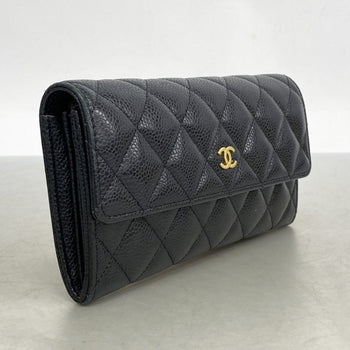 Chanel Matelasse Caviar Leather Long Wallet