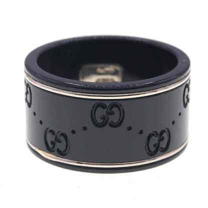 Gucci Ring Icon 225976 Black Silver Au750 Synthetic Corundum Size 19/Us9 Gg