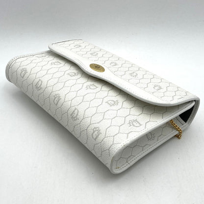 Christian Dior Dior Christian Honeycomb Shoulder Bag White Leather