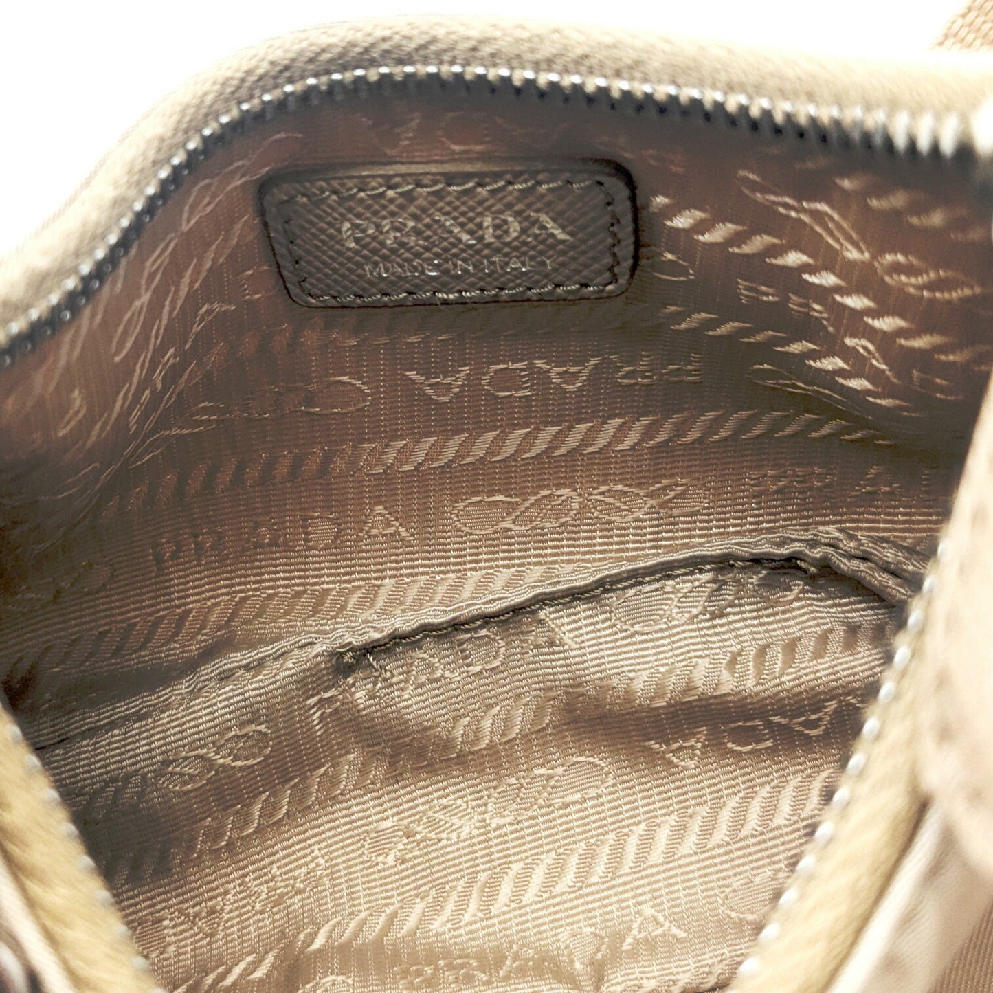 Prada Prada Mini Nylon Shoulder Bag In Beige