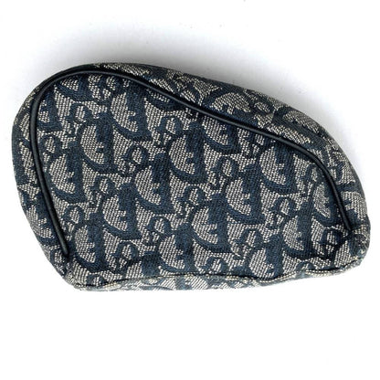 Dior Pouch Navy Blue Canvas Trotter Saddle