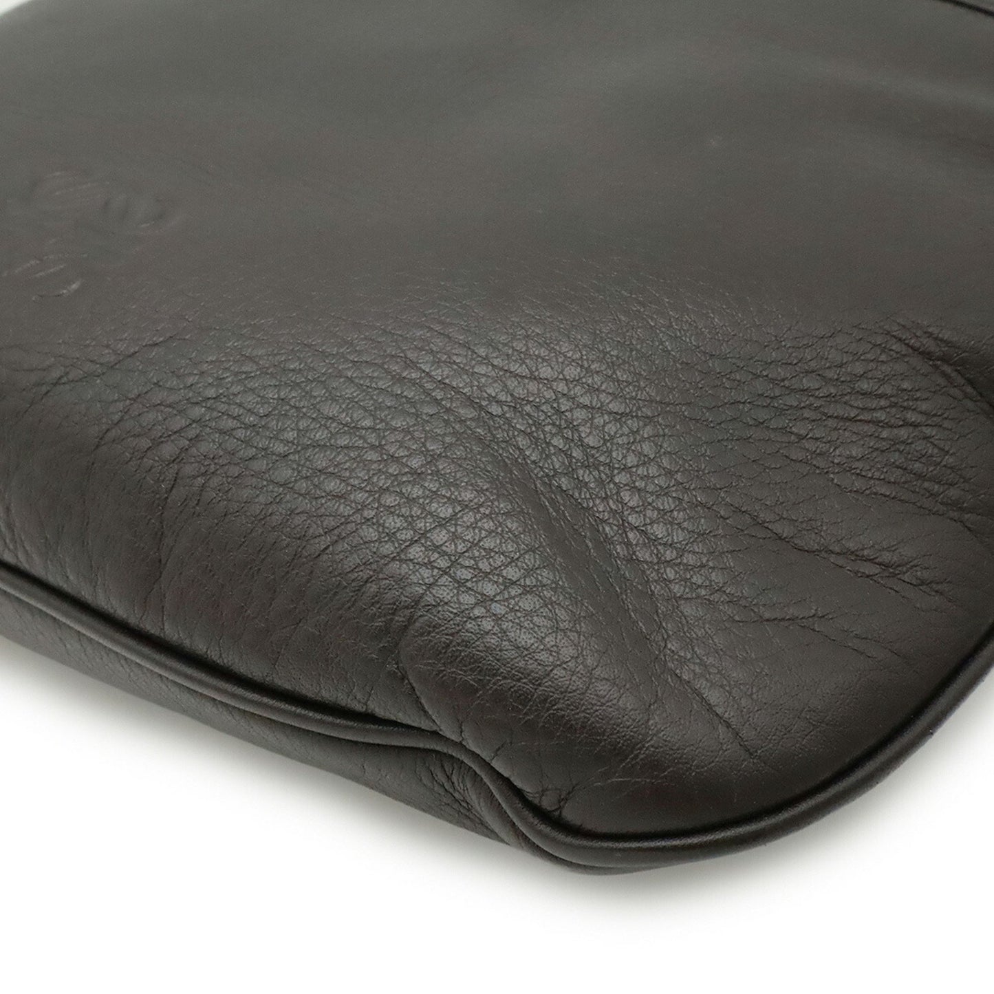 Loewe Anagram Shoulder Bag In Dark Brown Leather