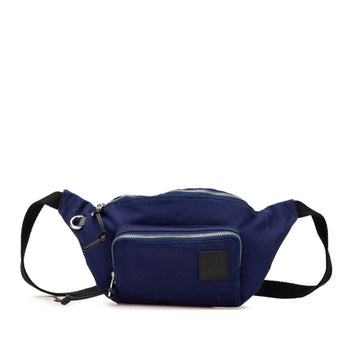 Loewe Anagram Waist Bag/Body Bag In Navy Canvas