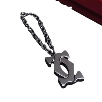 Cartier 2C Keychain Bag Charm - Silver Metal