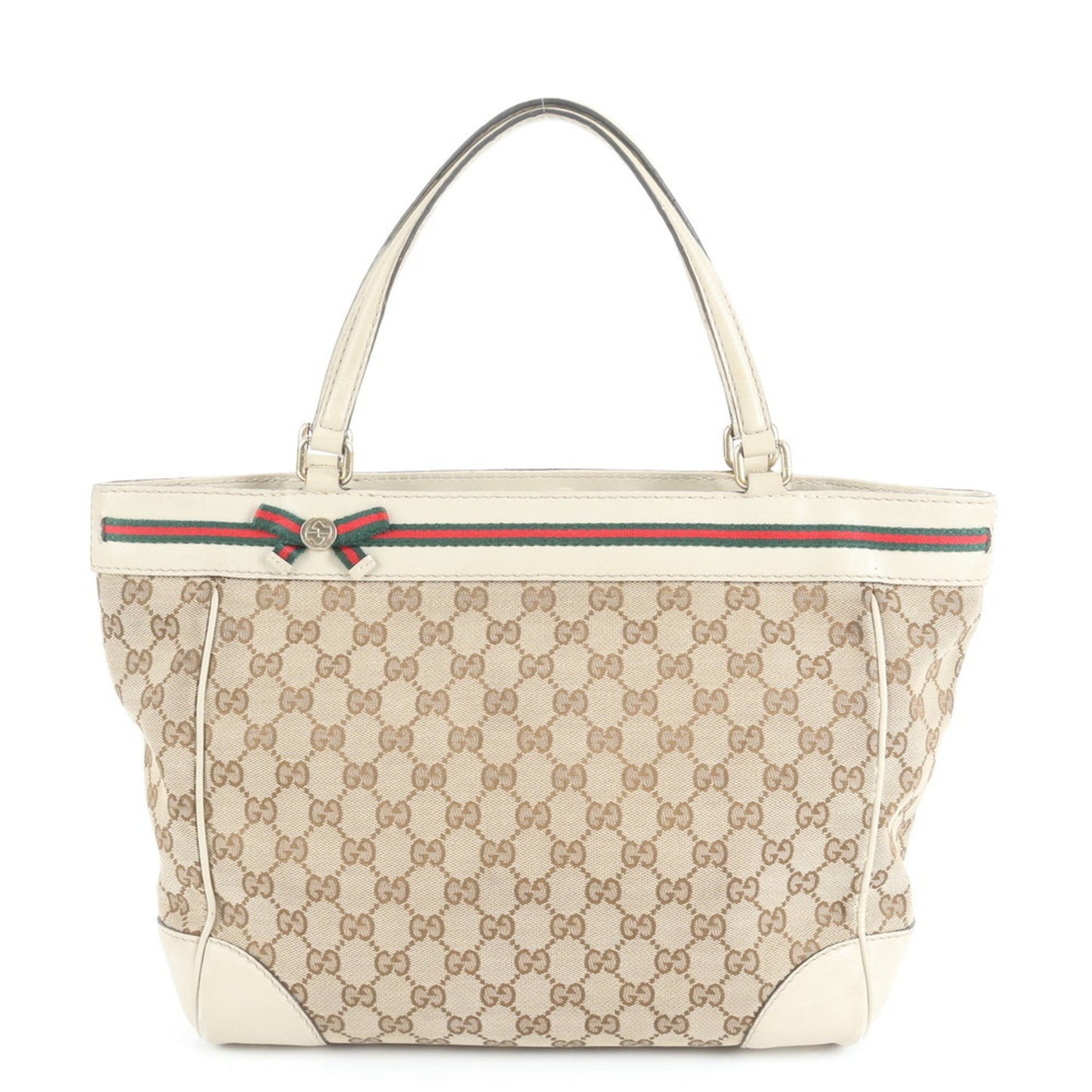 Gucci Gg Canvas Sherry Line Mayfair 257061 Leather Tote Bag