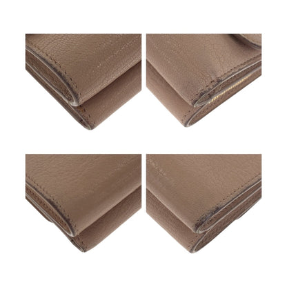 Miu Miu Miu Ribbon Pink Gold Hardware Leather Folding Wallet Compact