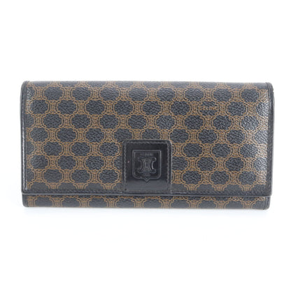 Celine Long Bi-Fold Leather Wallet with Coated Canvas