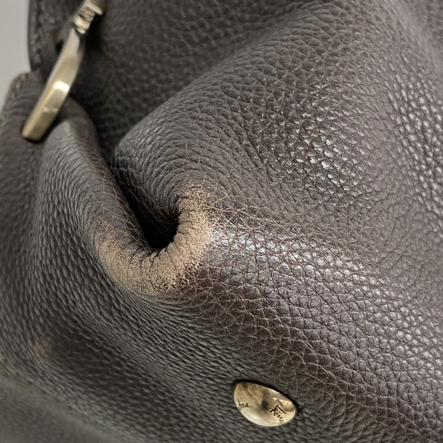 Salvatore Ferragamo Gancini Leather Handbag Brown