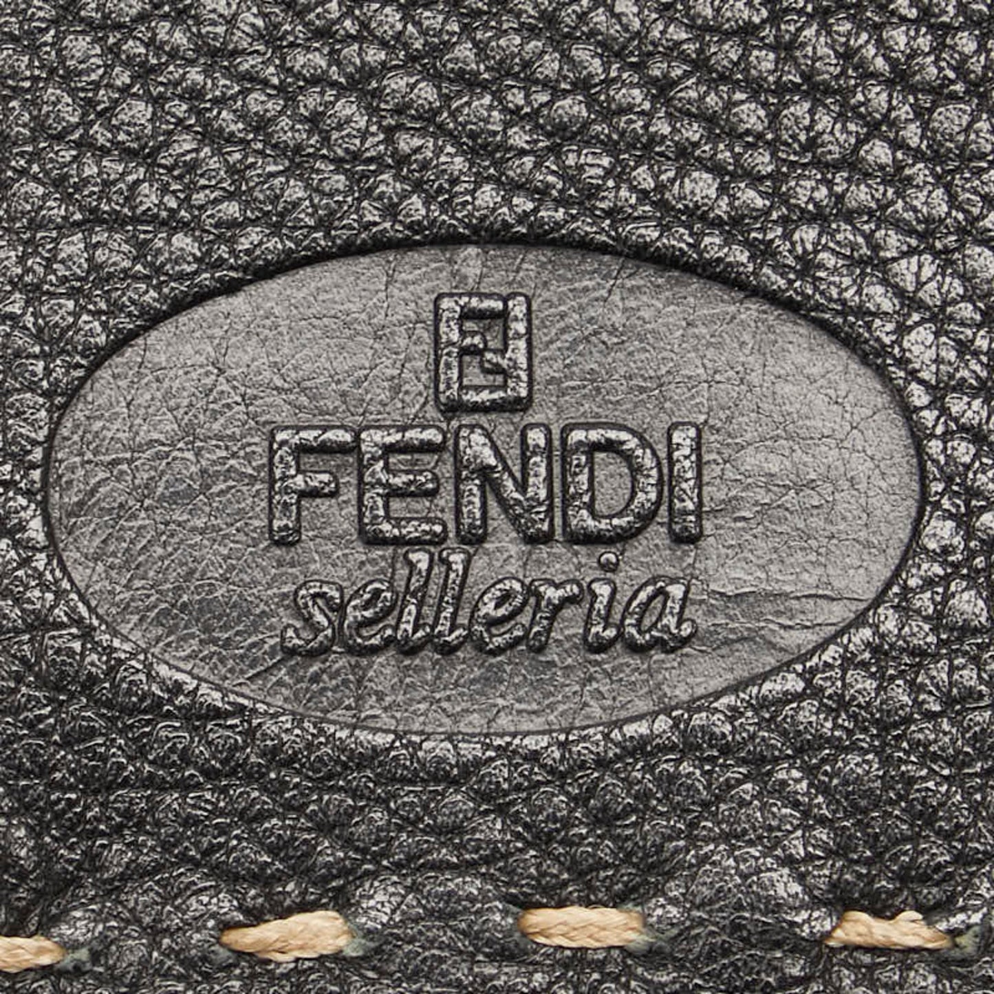 Fendi Selleria Stitch Long Wallet Navy Leather