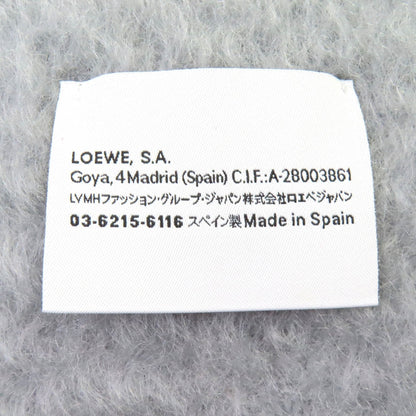 Loewe F655254X01 Mohair Wool Scarf With Anagram Leather Patch And Fringe