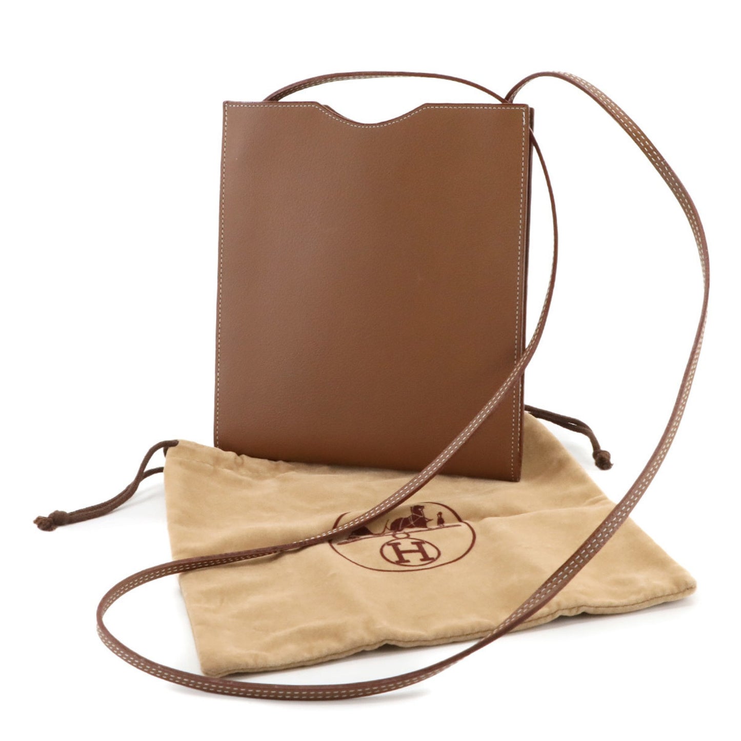 Hermes Herms Onimaitou Shoulder Bag Pochette Evercolor Brown