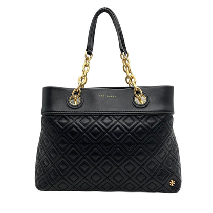 Tory Burch Fleming 2-Way Handbag/Shoulder Bag In Black With Gold Hardware