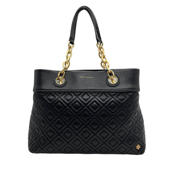Tory Burch Fleming 2-Way Handbag/Shoulder Bag In Black With Gold Hardware