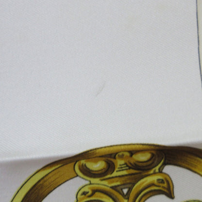 Hermes Carr 90 Etriers Stirrup Silk Scarf/Muffler Blue