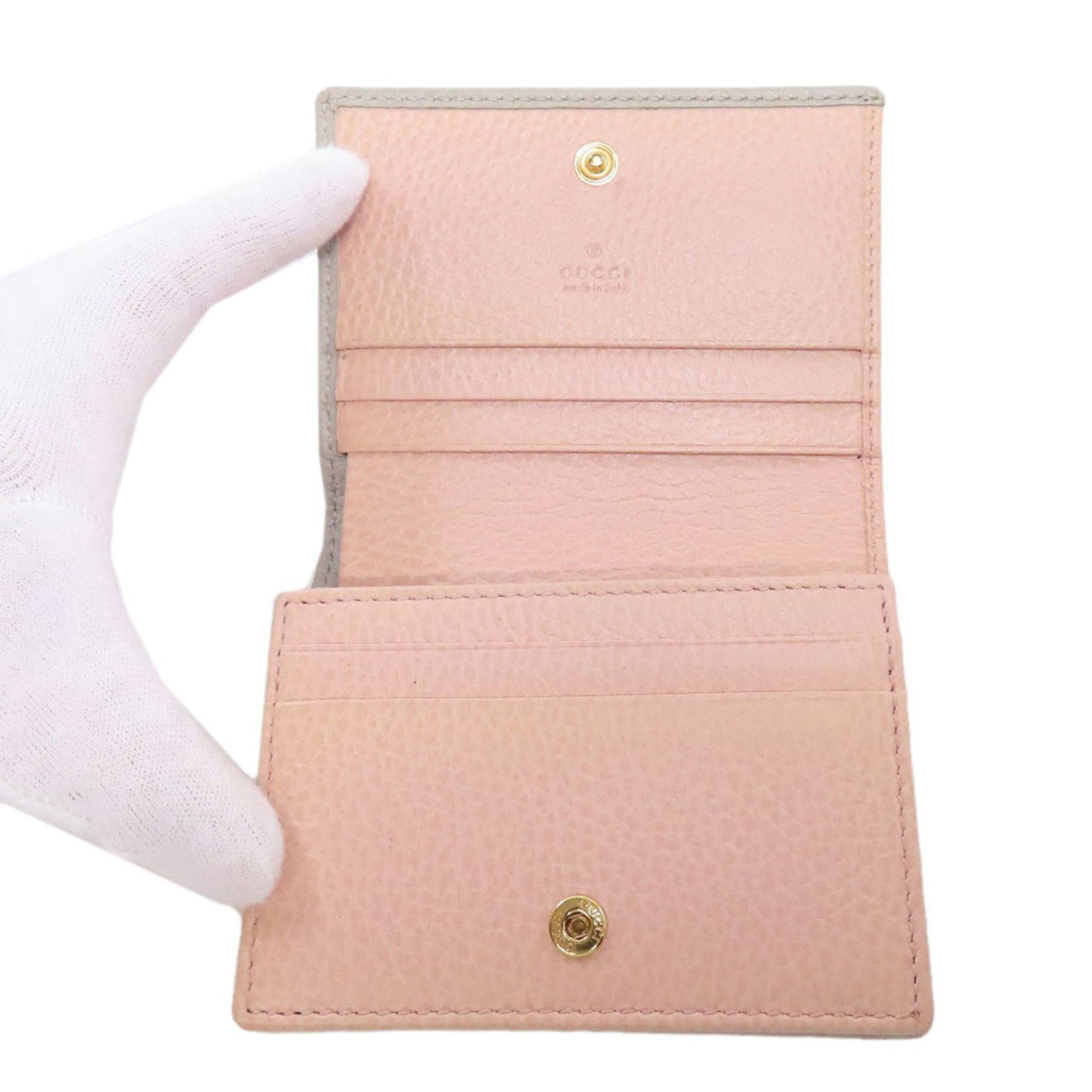 Gucci 456126 Gg Marmont Double G Bifold Wallet In Calfskin Leather