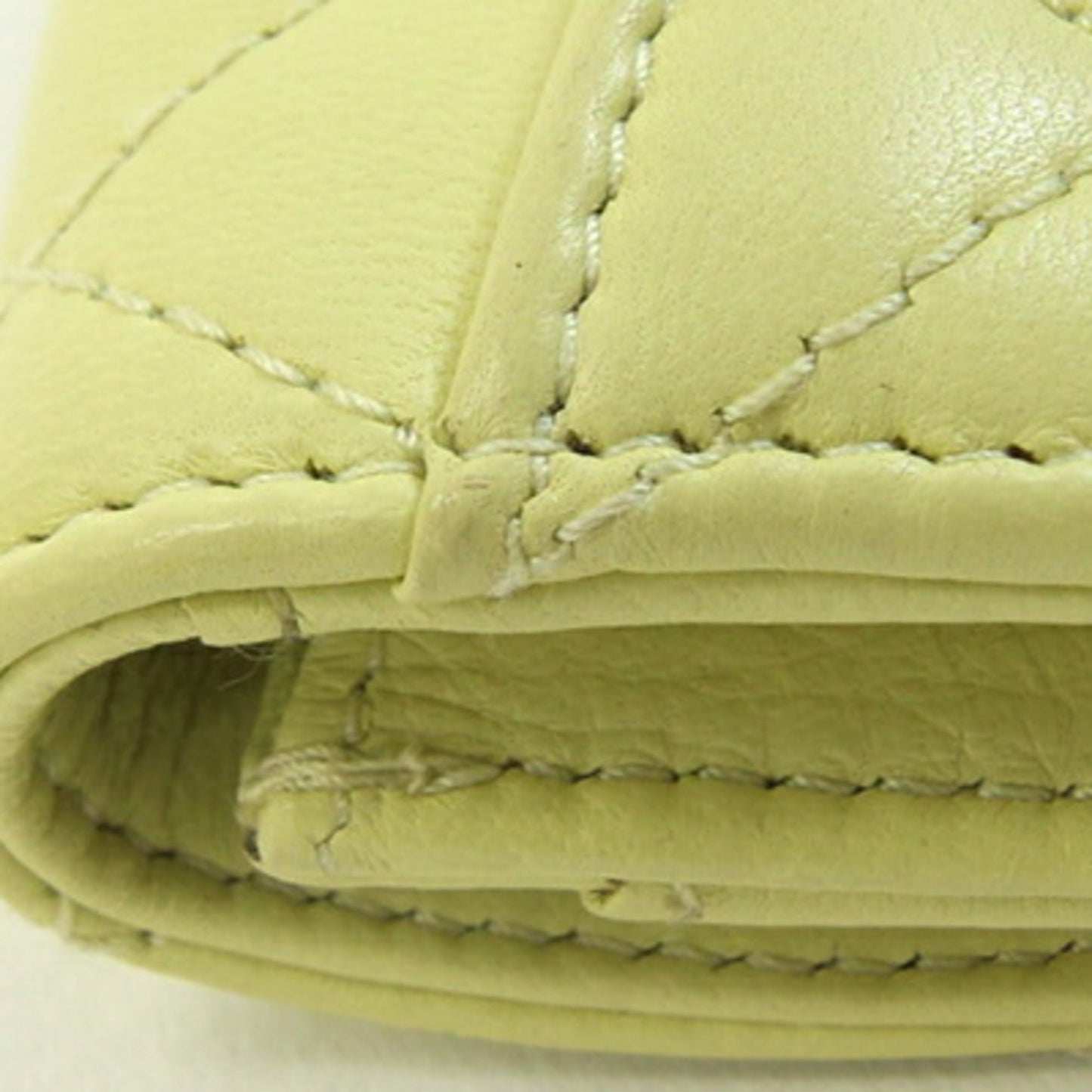 Chanel Card Case Matelasse Classic Flap Ap0214 Yellow Lambskin Business Holder Coin Coco Mark