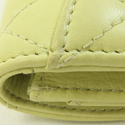 Chanel Card Case Matelasse Classic Flap Ap0214 Yellow Lambskin Business Holder Coin Coco Mark