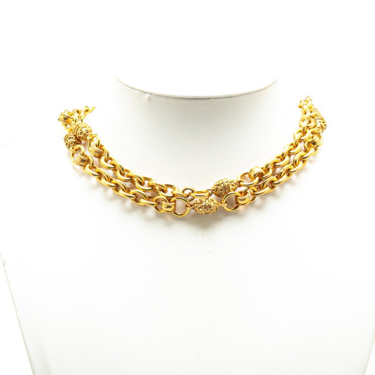 Chanel Coco Mark Chain Necklace Gold Plated