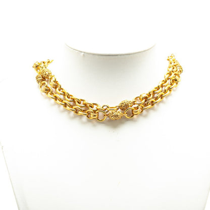 Chanel Coco Mark Chain Necklace Gold Plated