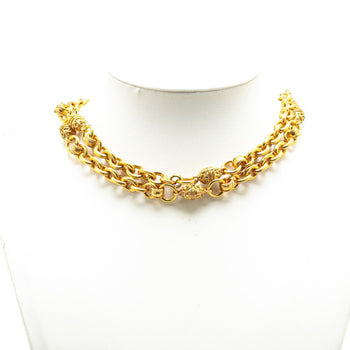 Chanel Coco Mark Chain Necklace Gold Plated
