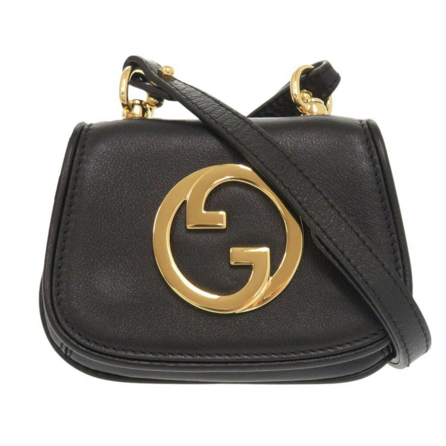 Like New Gucci Blondie 698635 Leather Black Shoulder Bag Pouch 1336Gucci
