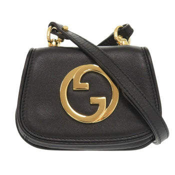 Like New Gucci Blondie 698635 Leather Black Shoulder Bag Pouch 1336Gucci