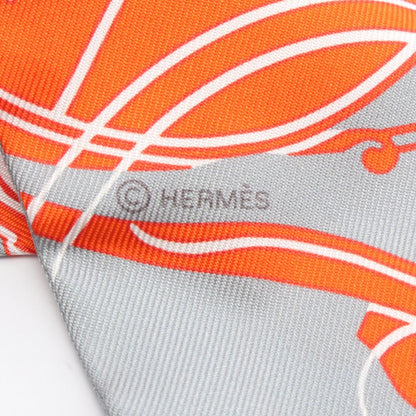 Hermes Herms Twilly Ex-Libris Forever Silk Scarf For Women In Orange