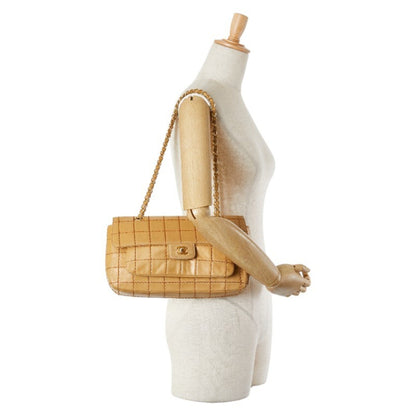 Chanel Wild Stitch Chocolate Bar Chain Shoulder Bag In Beige Lambskin