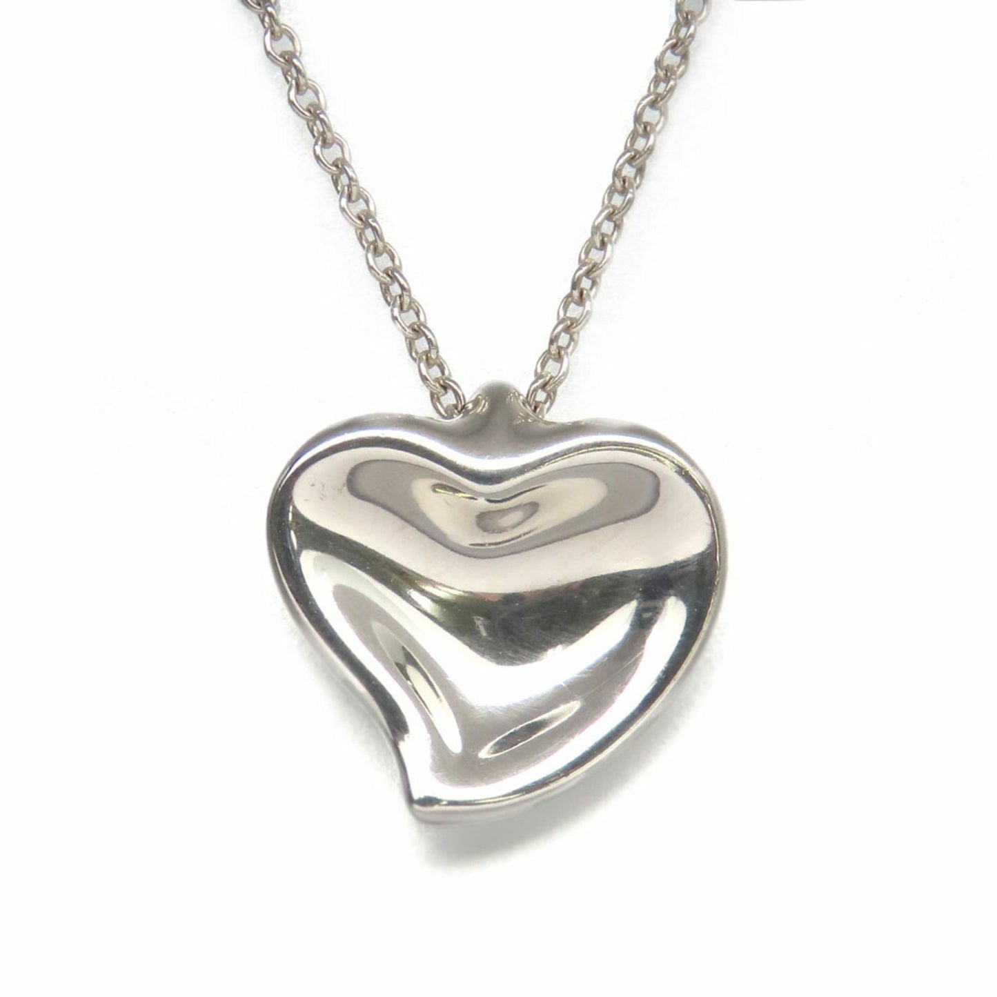 Tiffany Necklace Curved Heart Silver 925 Approx. 4.3G Elsa Peretti