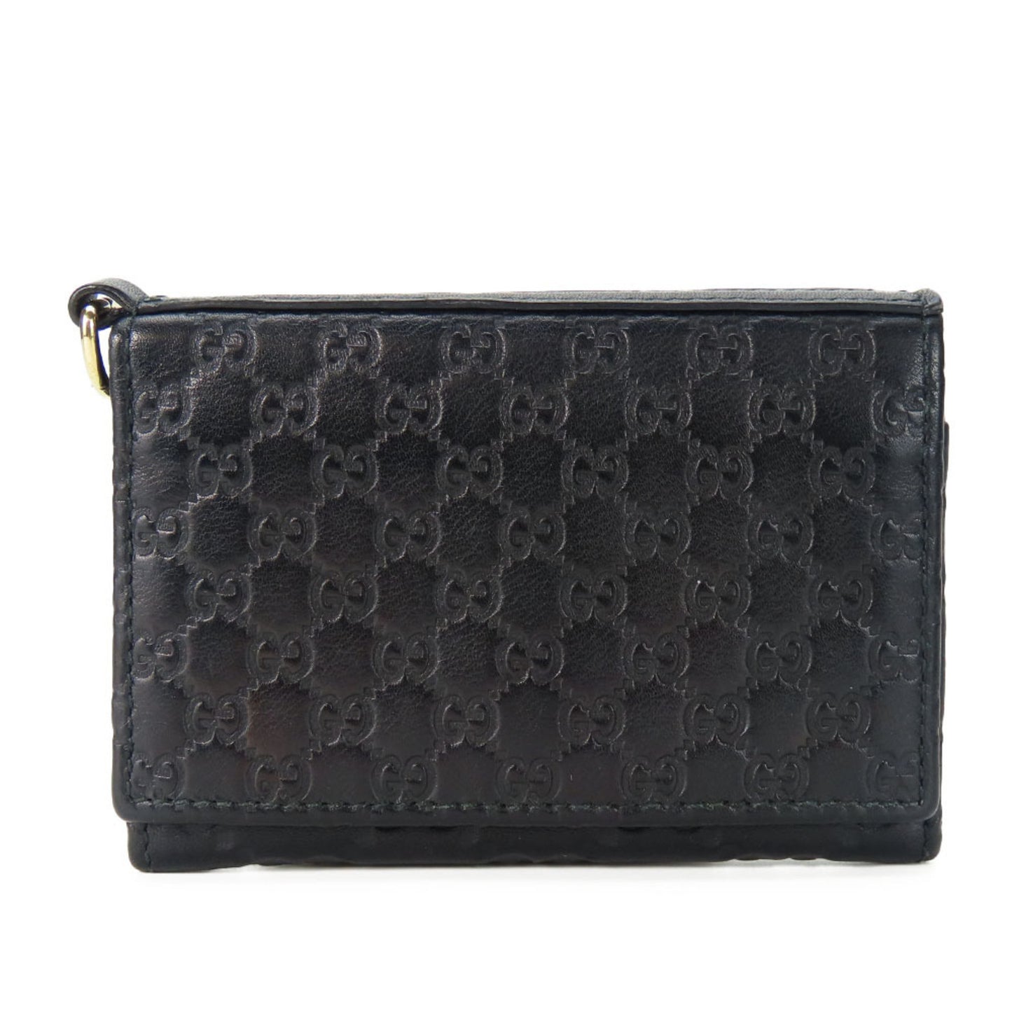 Gucci Business Card Holder/Card Case 323401 Shimmer Leather Black Holder Accessories