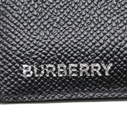 Burberry Logo Fragment Case Card Black Leather