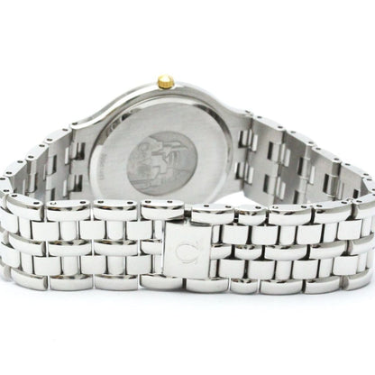 Polished Omega De Ville K18 Gold Steel Quartz