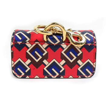 Gucci Etiquette Bag Holder Leather Red Multicolor Gold