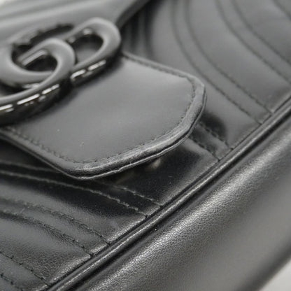 Gucci Gg Marmont Shoulder Bag 443497 Leather Black