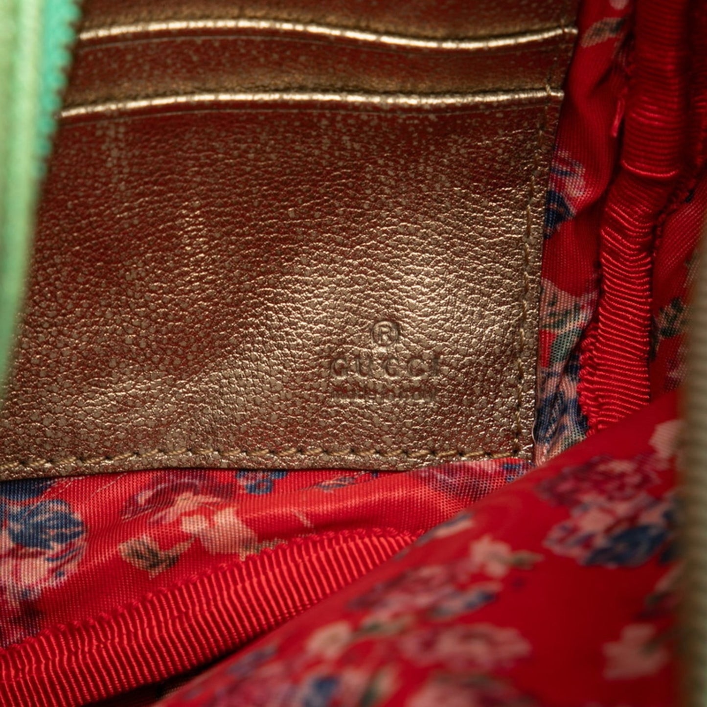 Gucci Laminated Quilted Clutch Bag/Second Bag 540985 Red Green Gold Leather