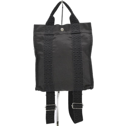 Hermes Air Line Ad Pm Canvas Tote Bag/Backpack In Gray/Black Nylon